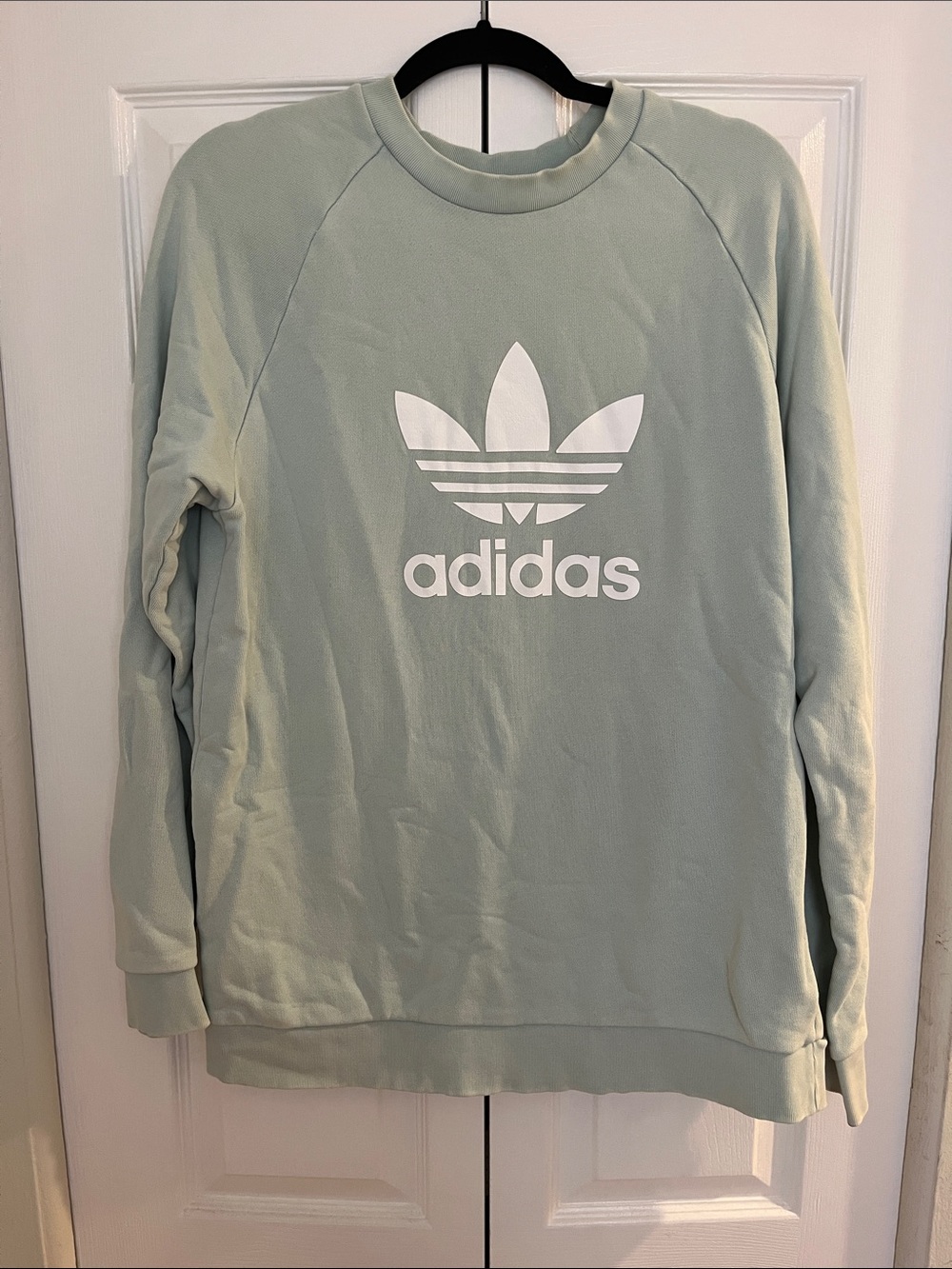 adidas Sage Green Trefoil Pullover Sweatshirt